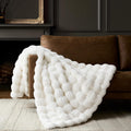 Luxury Bubble Throw Blanket 50x60 in - Soft Faux Fur Cozy Throw