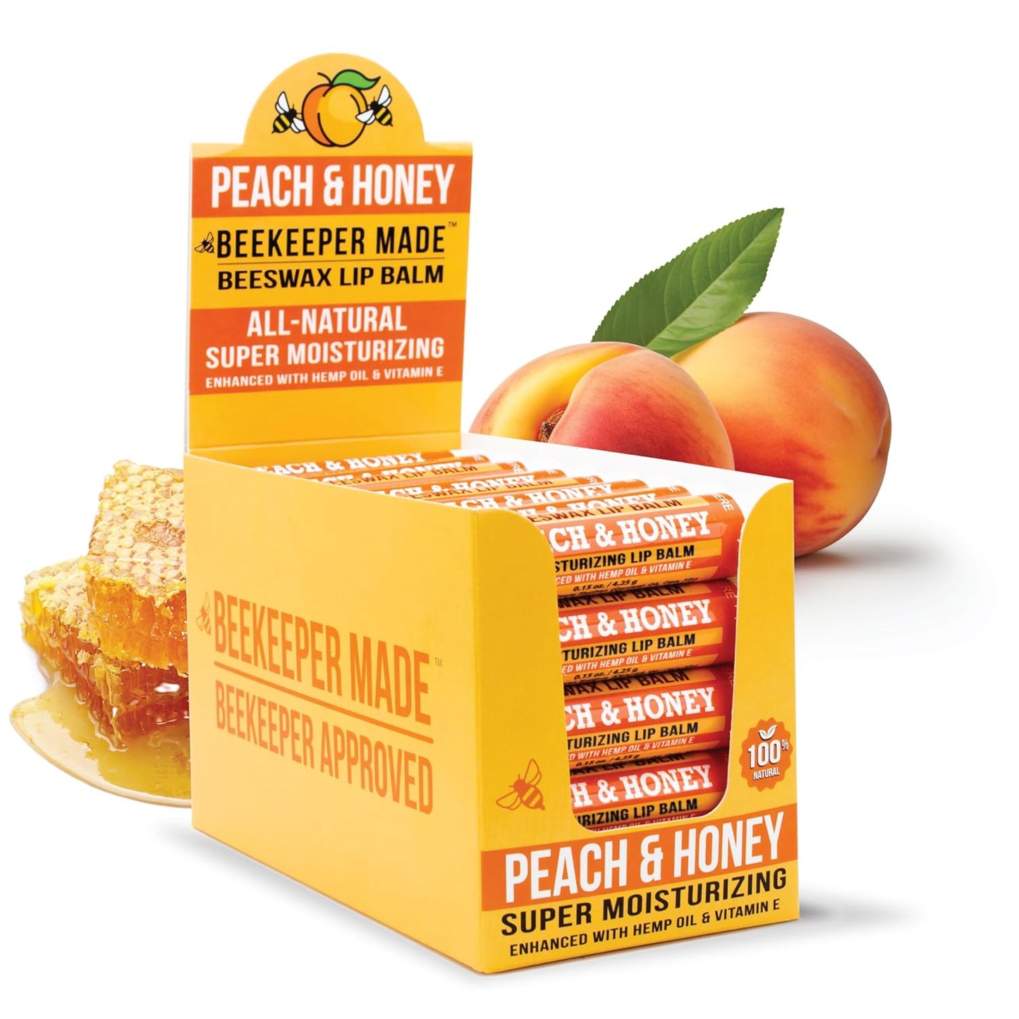 Beeswax Bulk Lip Balm 40 Count for Men Women and Children