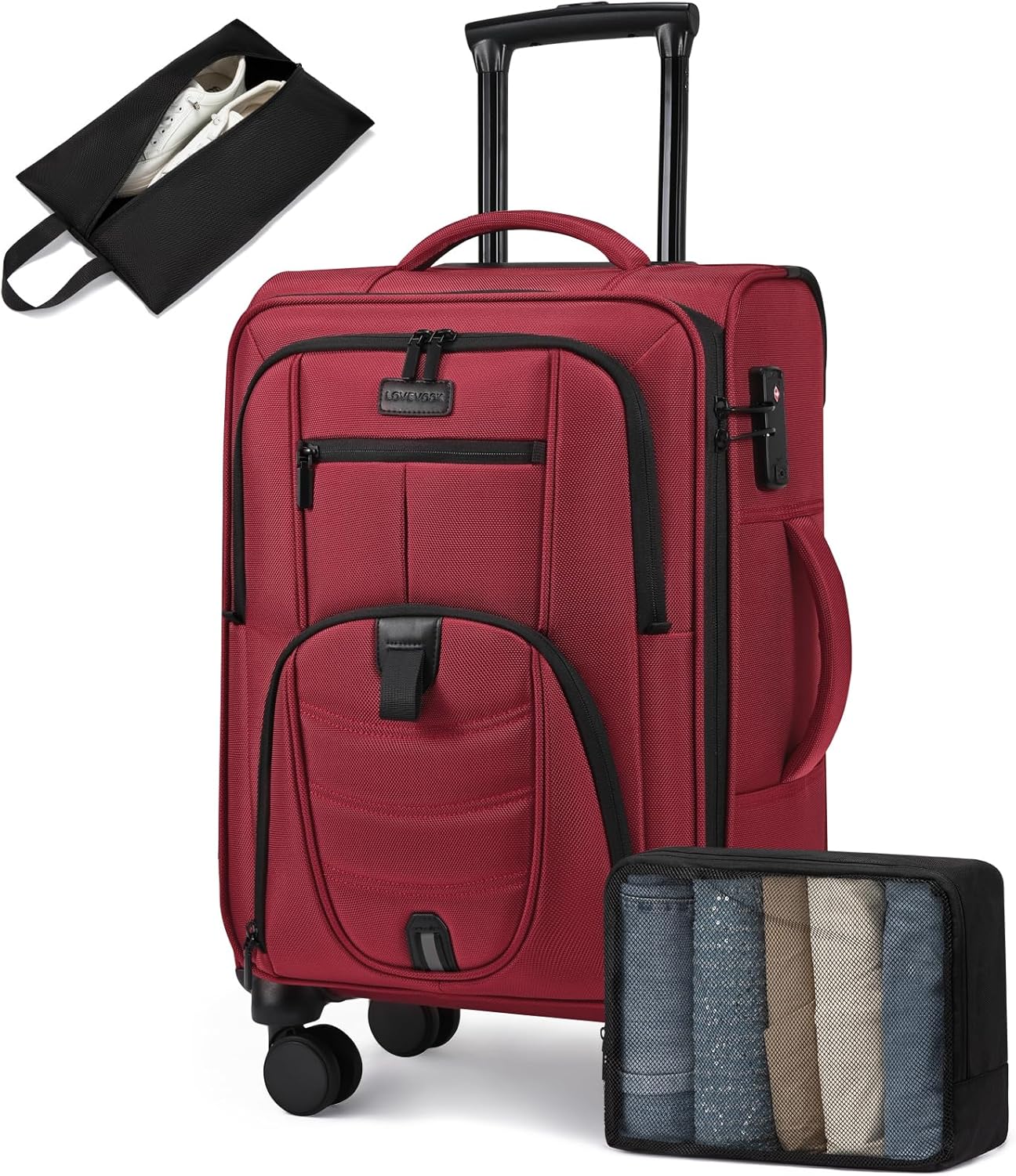 LOVEVOOK Carry On Luggage with Spinner Wheels for Travel