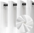 Off White Linen Curtains 90 in Length 2 Panels - Semi Sheer Privacy