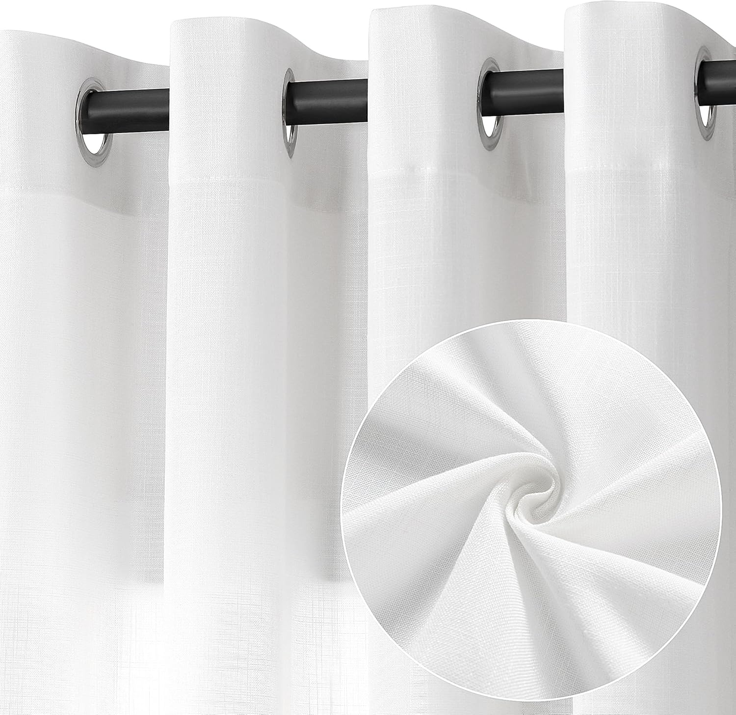 Off White Linen Curtains 90 Inch Length for Elegant Living Spaces