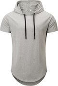 KLIEGOU Men's Hooded T-Shirt - Soft Cotton Longline Tee