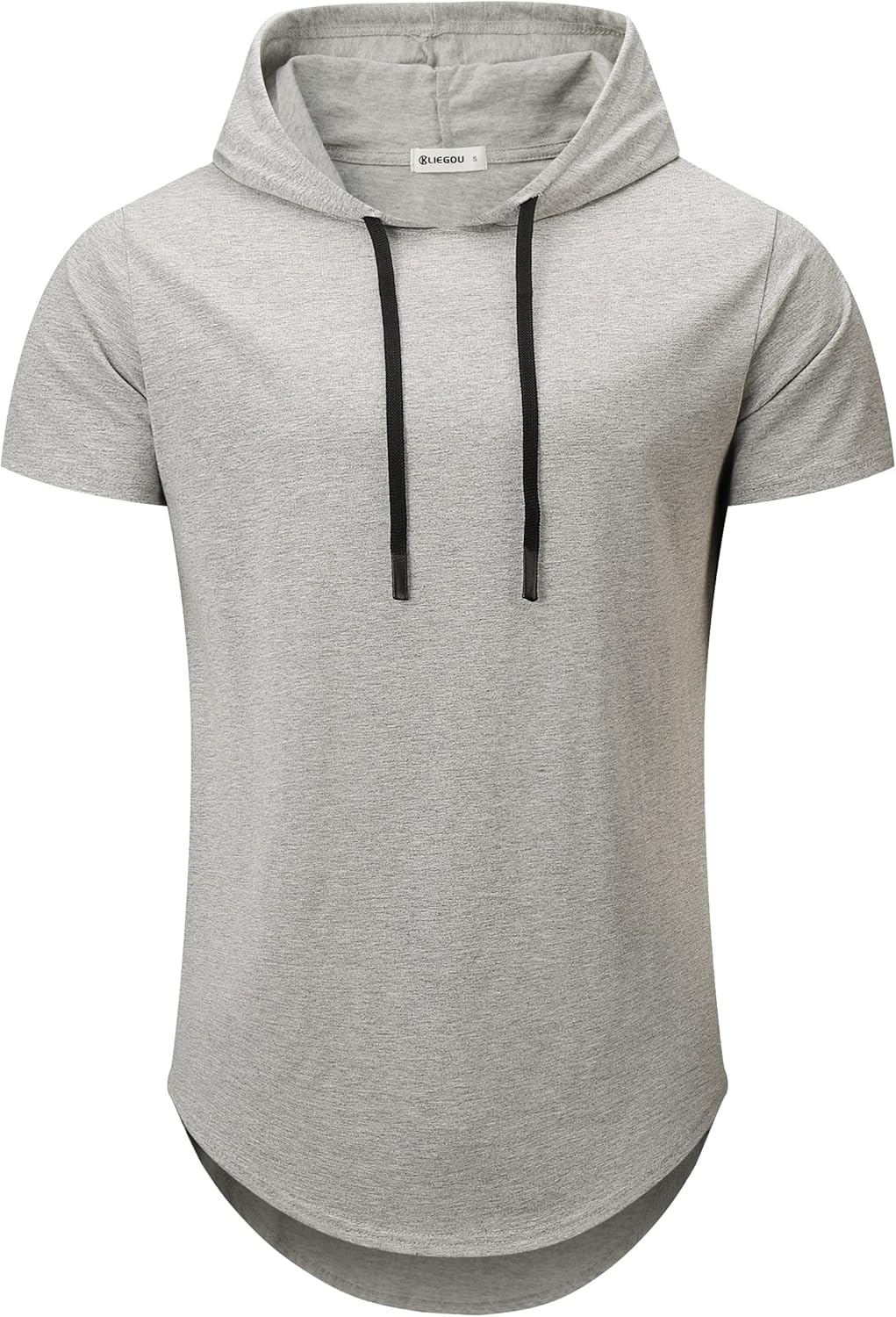 KLIEGOU Men's Hooded T-Shirt - Soft Cotton Longline Tee