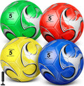 HyDren 4 Pcs Soccer Balls with Pump for Indoor Outdoor Fun
