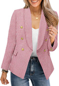 Womens Casual Blazer Jacket Gold Button Long Sleeve - Work Ready