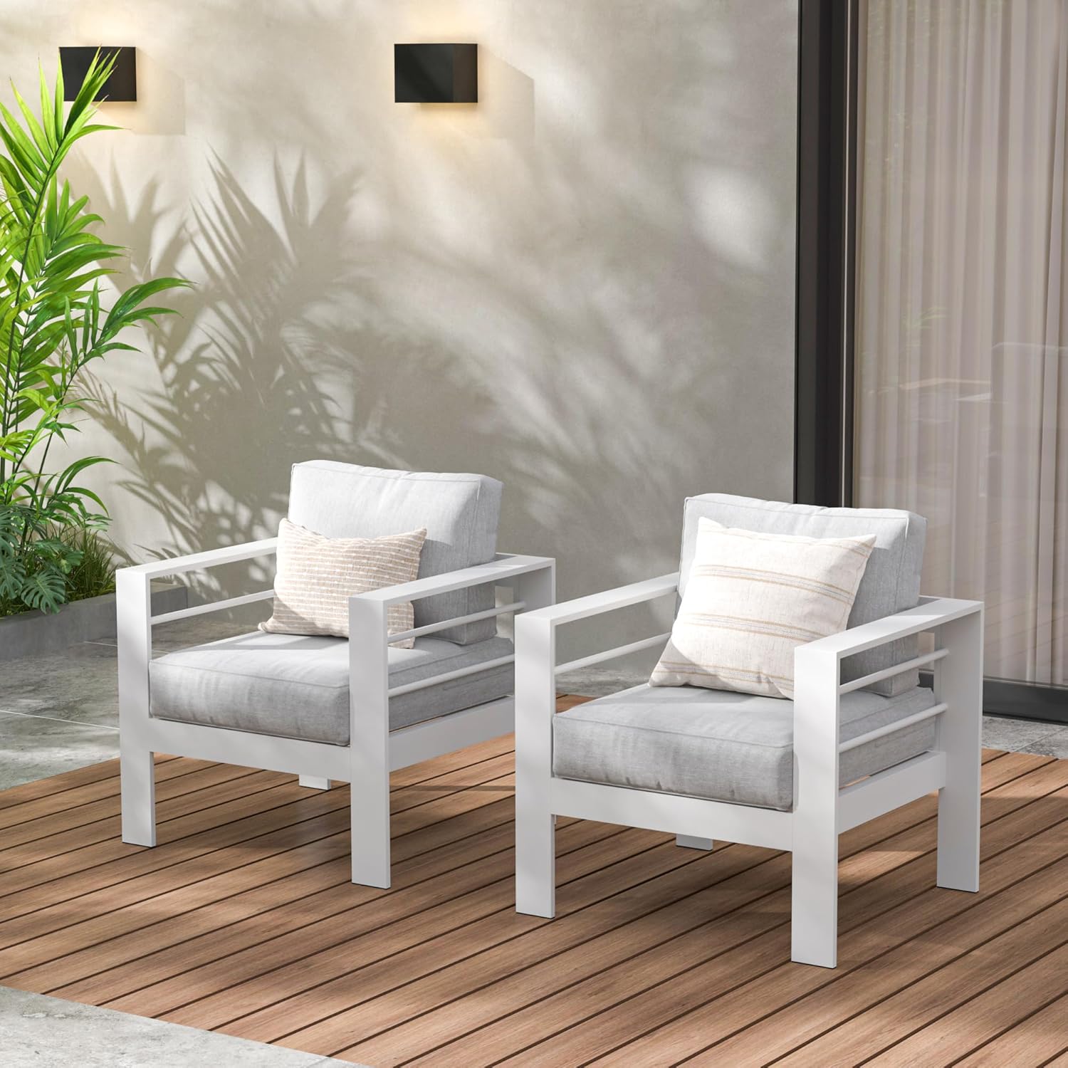 Wisteria Lane Aluminum Armchair Set for Outdoor Comfort