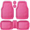 Car Floor Mats Hot Pink Heavy Duty Rubber Deep Dish 3 Pc Set