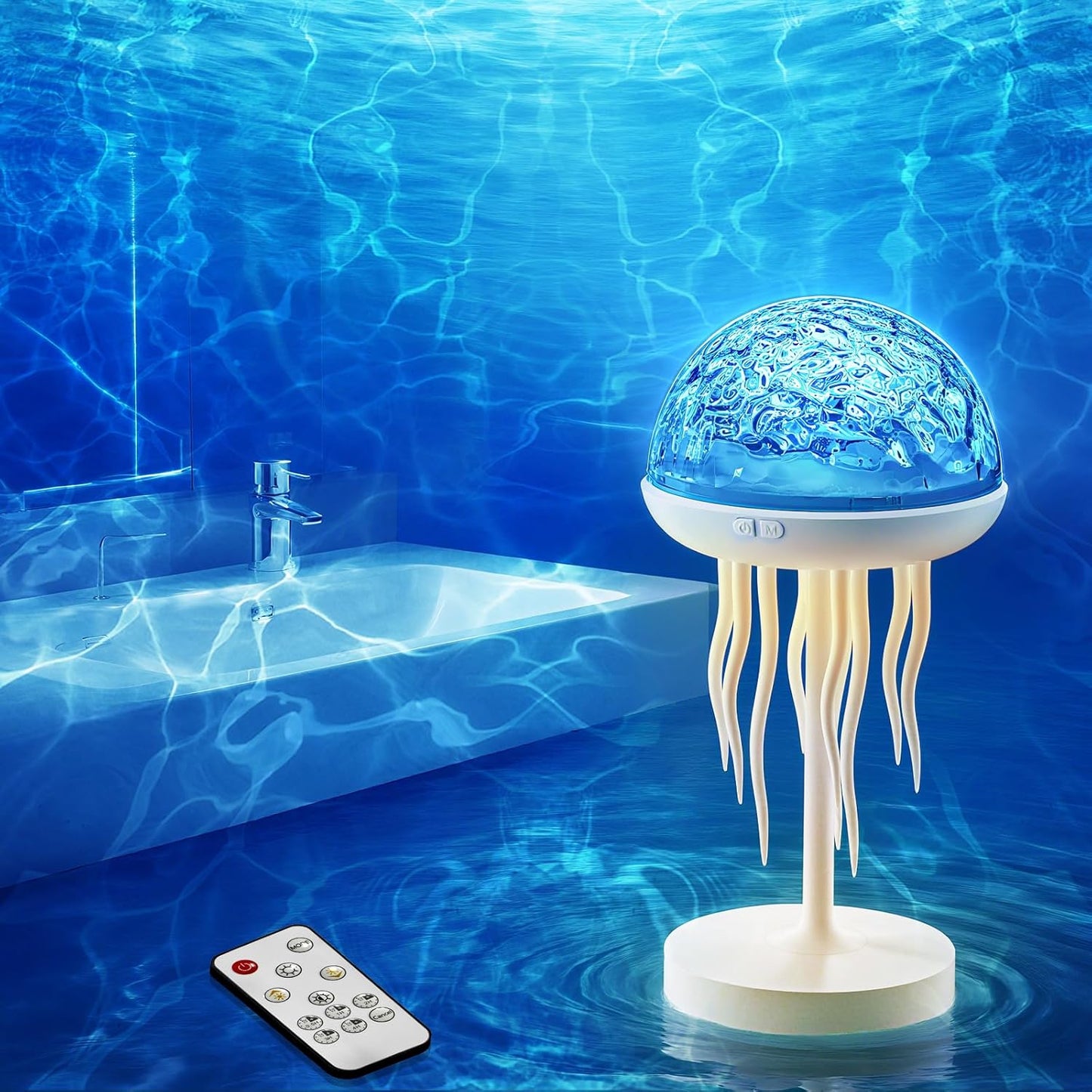 Jellyfish Lamp with Ocean Wave Projector for Teens and Girls