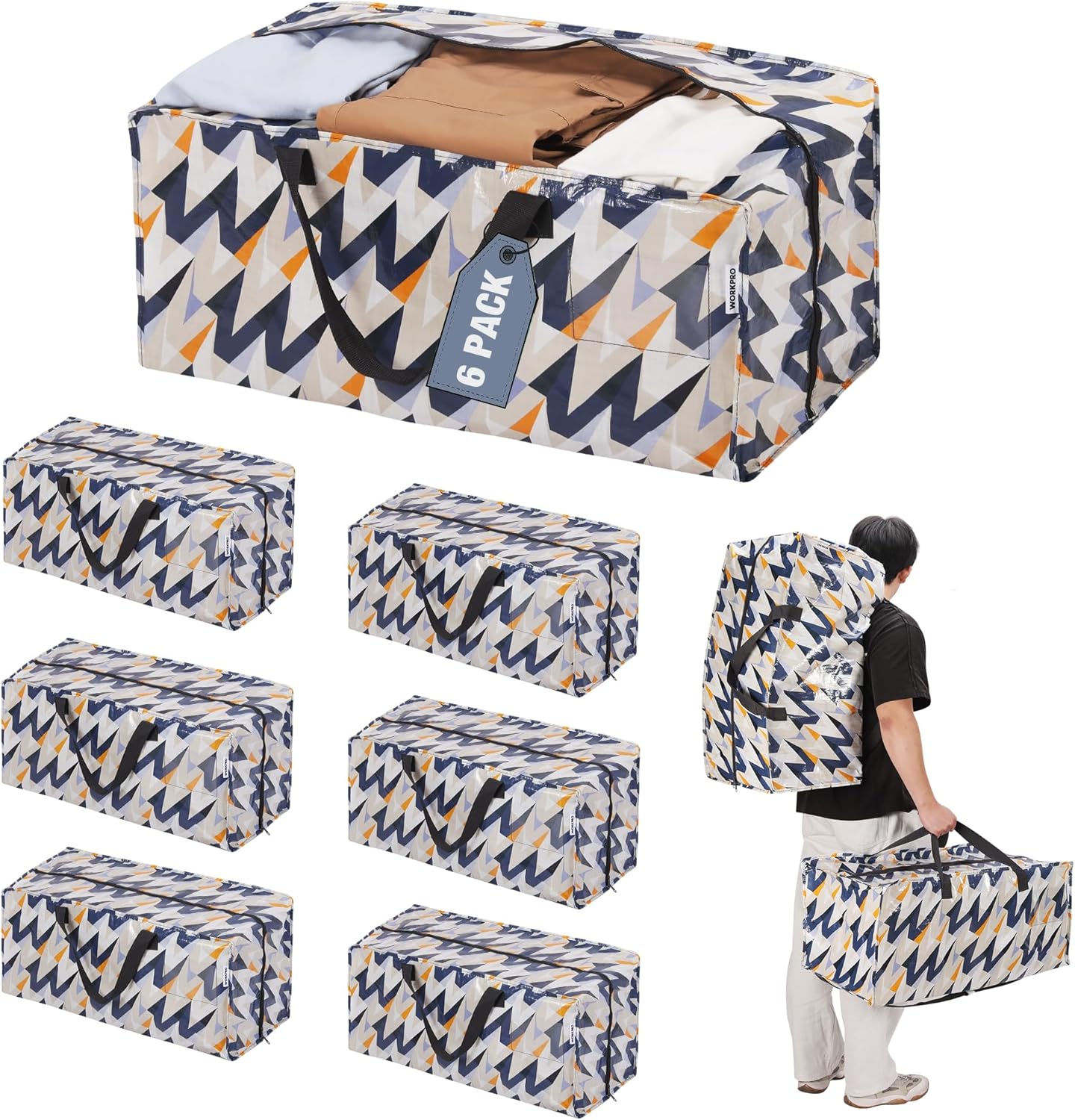 WORKPRO Extra Large Moving Bags for Heavy-Duty Storage Needs