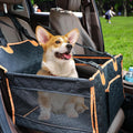 Dog Car Seat for Medium Small Dogs with Safety Belt & Storage