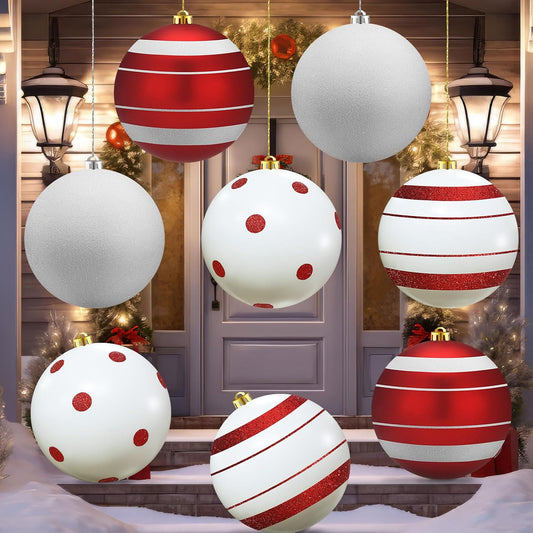 8 Pack Extra Large Christmas Ornaments for Festive Decor