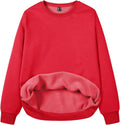 Women's Fleece Lined Cotton Blend Sweatshirt - Warm Casual Top