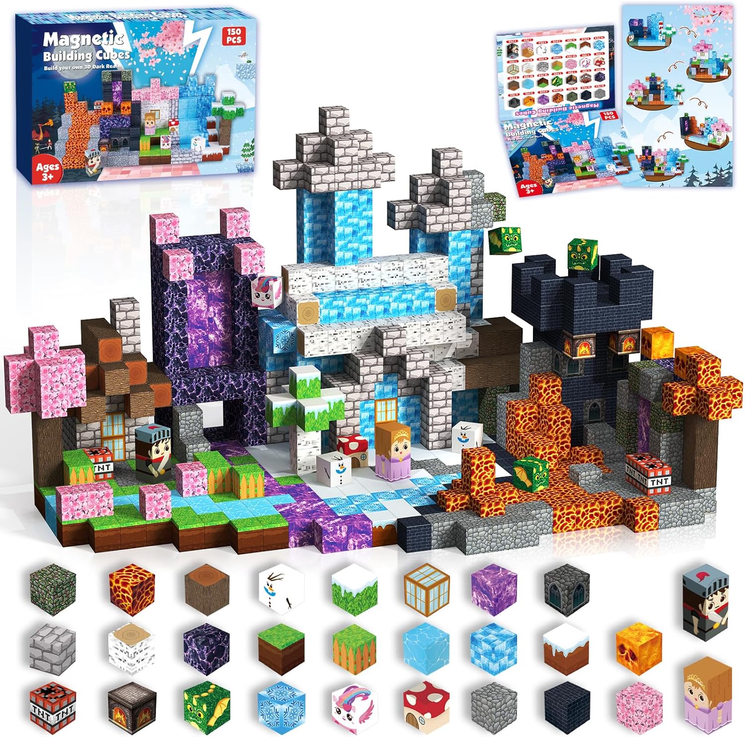 Magnetic Blocks 150PCS Building Set for Kids Ages 4-8 Fun