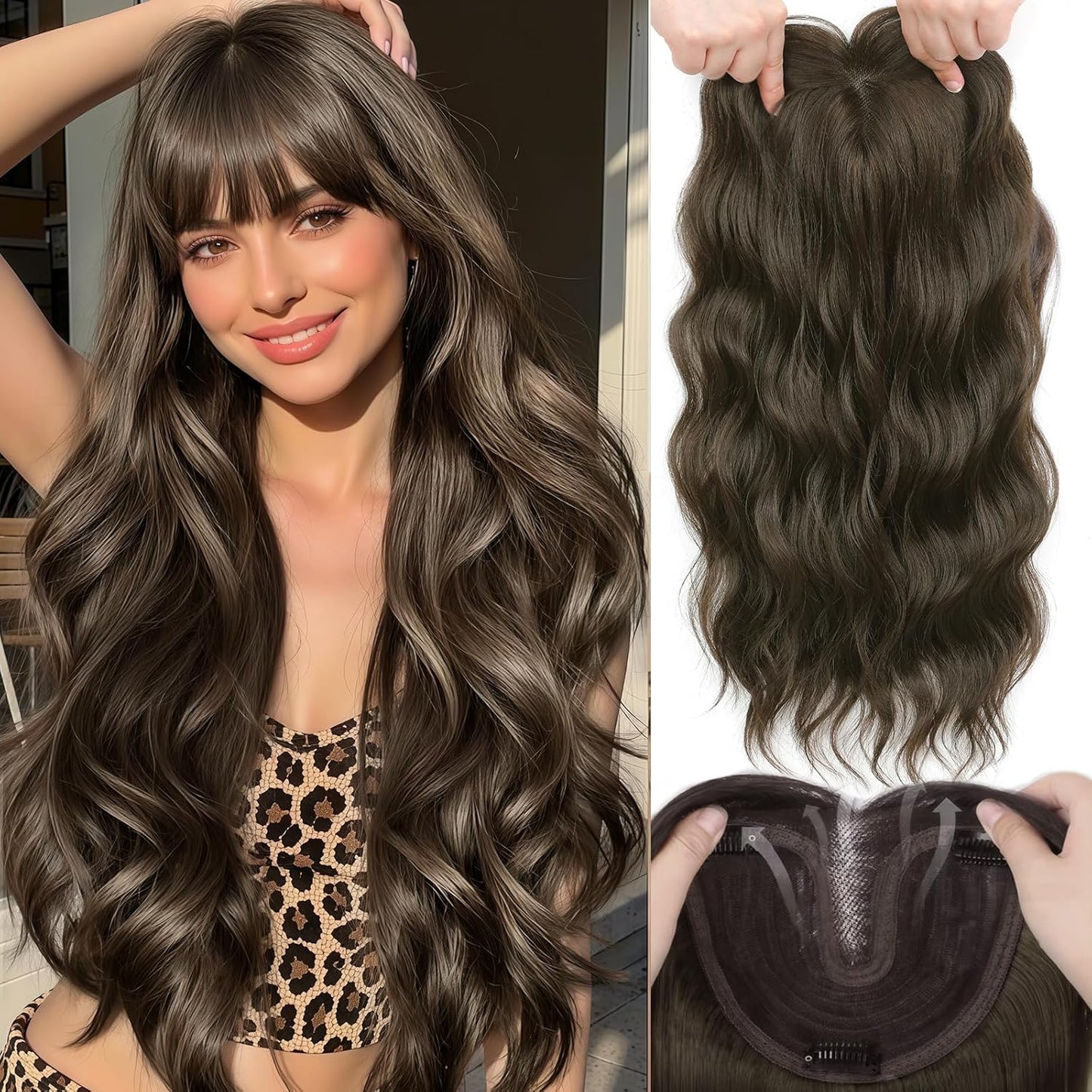 Hair Toppers for Women - 20 Inch Hand Tied Lightweight Wiglets