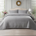 Oversized King Quilt Set 112in x 106in Solid Grey - Minimalist Nordic