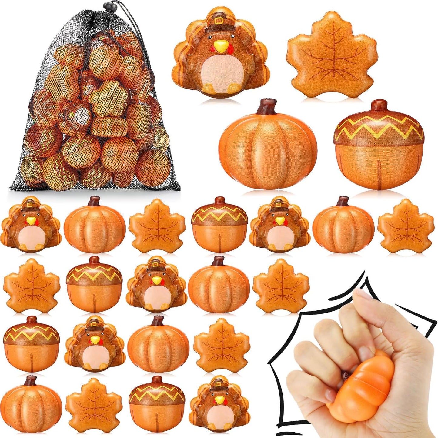 48 Pcs Fall Party Favors Stress Balls for Thanksgiving Fun
