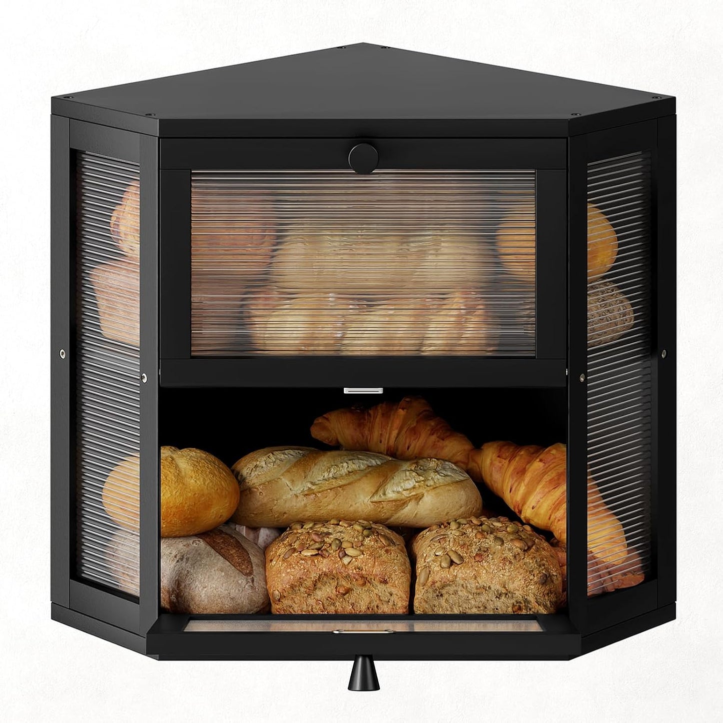 WOWLIVE Corner Bread Box for Kitchen Countertop Storage Solution