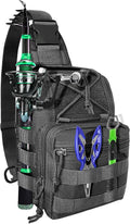 Fishing Backpack Tackle Storage Bag with Rod Holder - Compact Durable