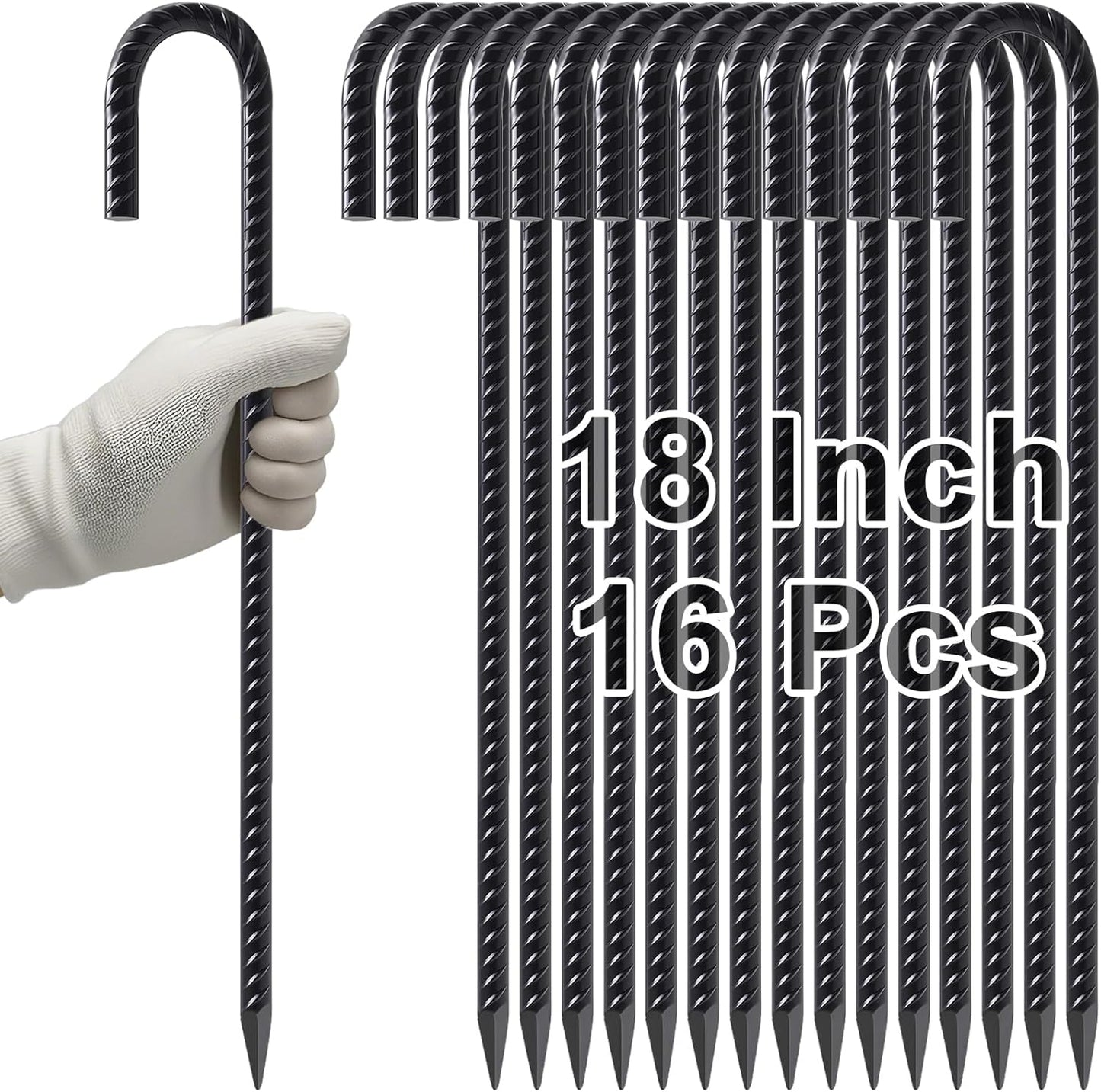 VVOKGO 18 Inch Heavy Duty Rebar Stakes for Tents and Fences