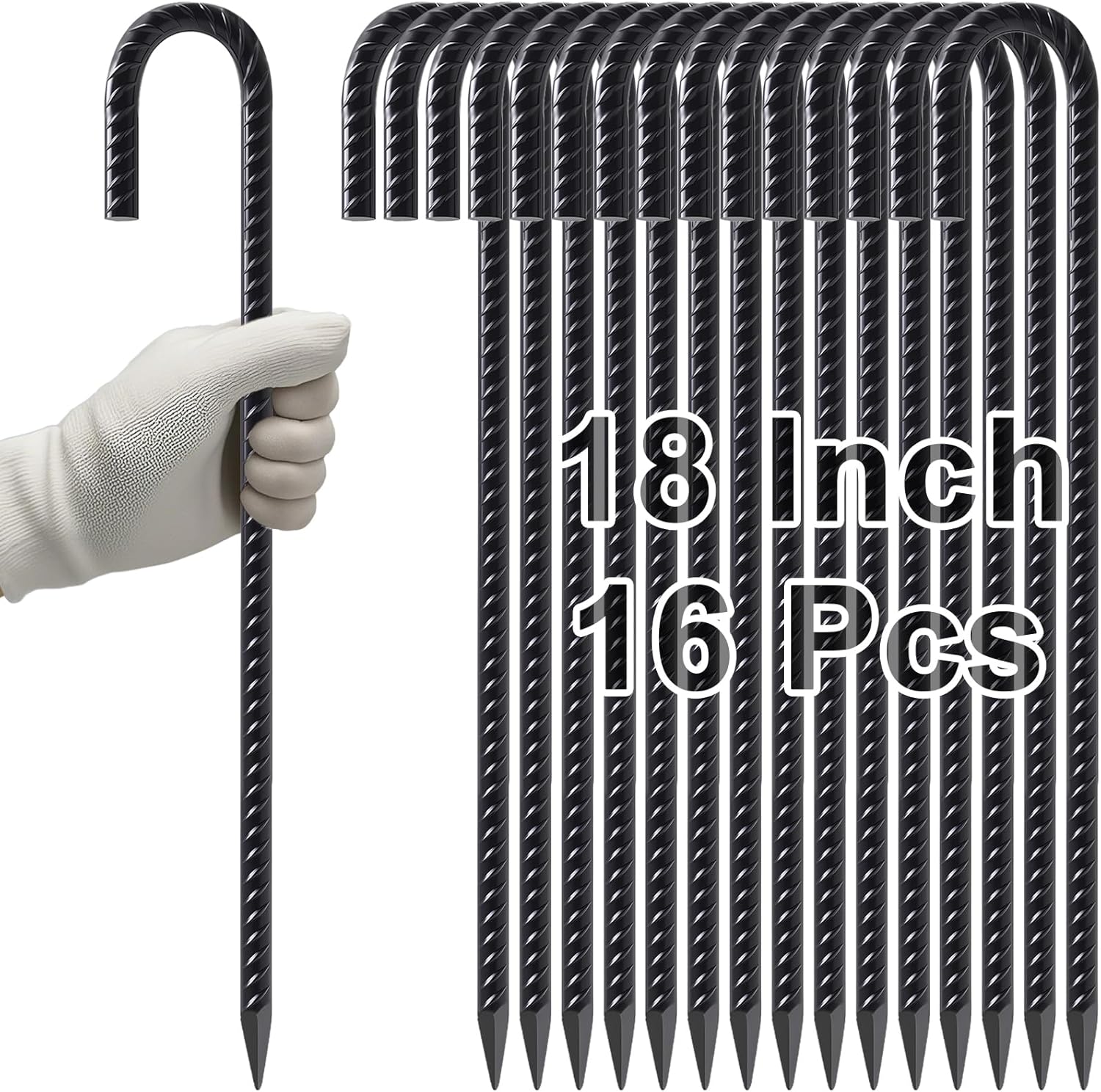 VVOKGO 18 Inch Heavy Duty Rebar Stakes for Tents and Fences