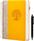Hardcover Spiral Notebook Leather Journal 300 Pages - Elegant Tree
