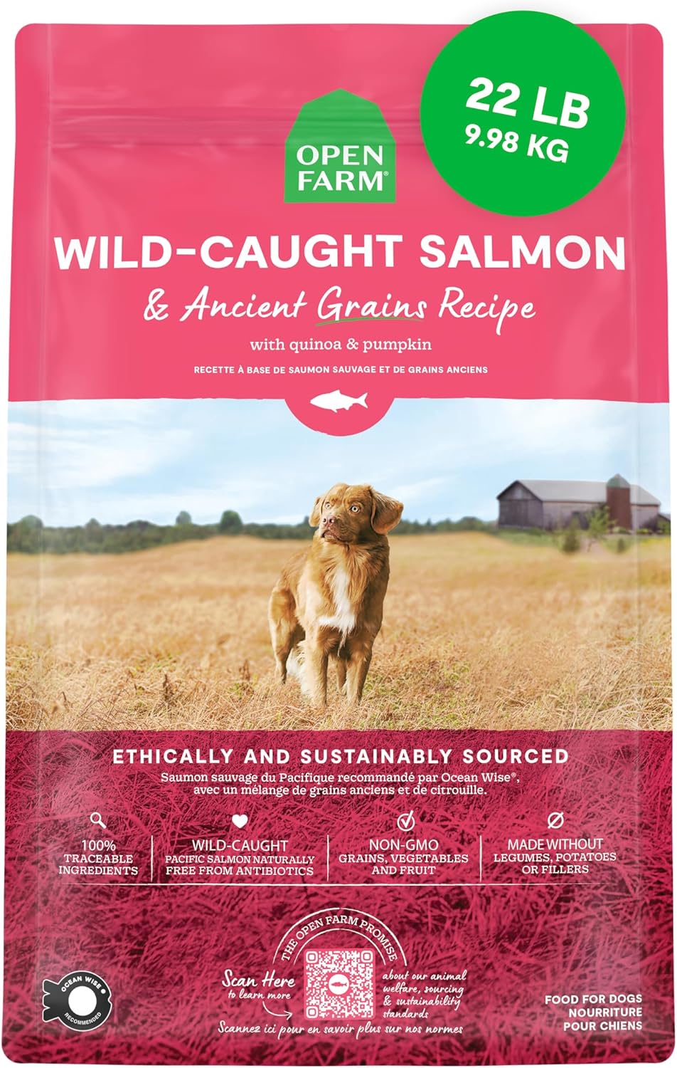 Open Farm Ancient Grains Dry Dog Food with Wild Caught Salmon