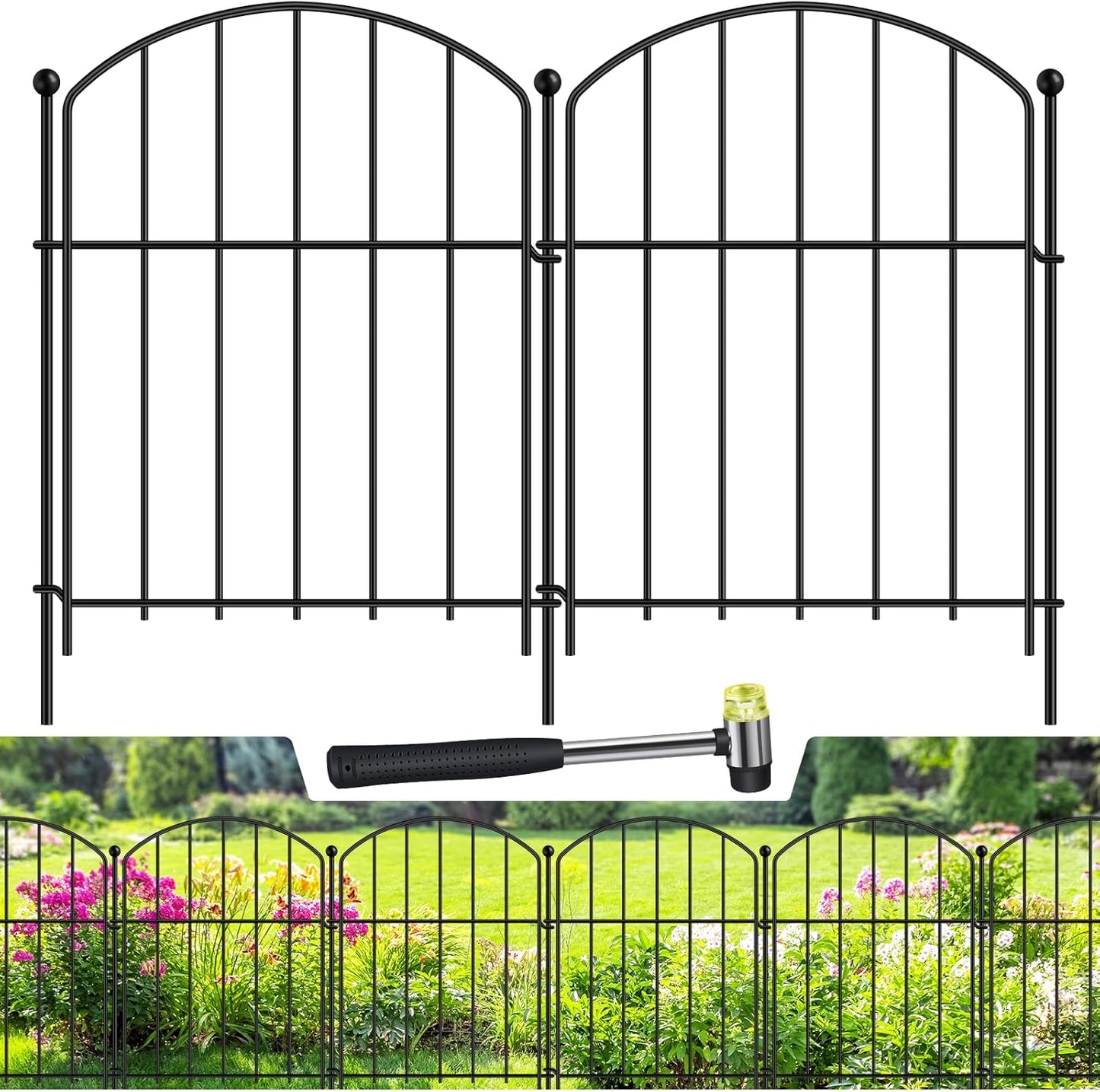 Decorative Garden Fence 17in x 20ft for Animal Barrier