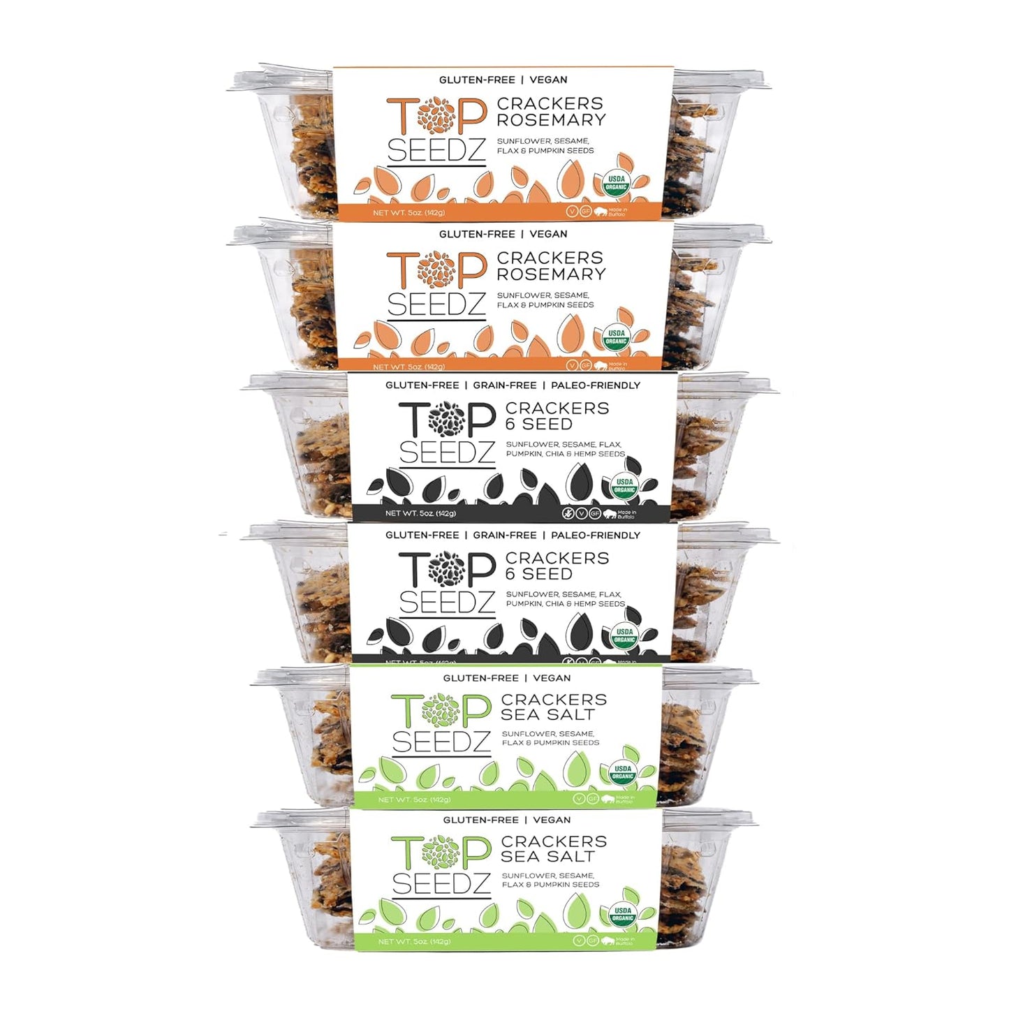 Top Seedz Organic Gluten Free Sea Salt & Rosemary Crackers