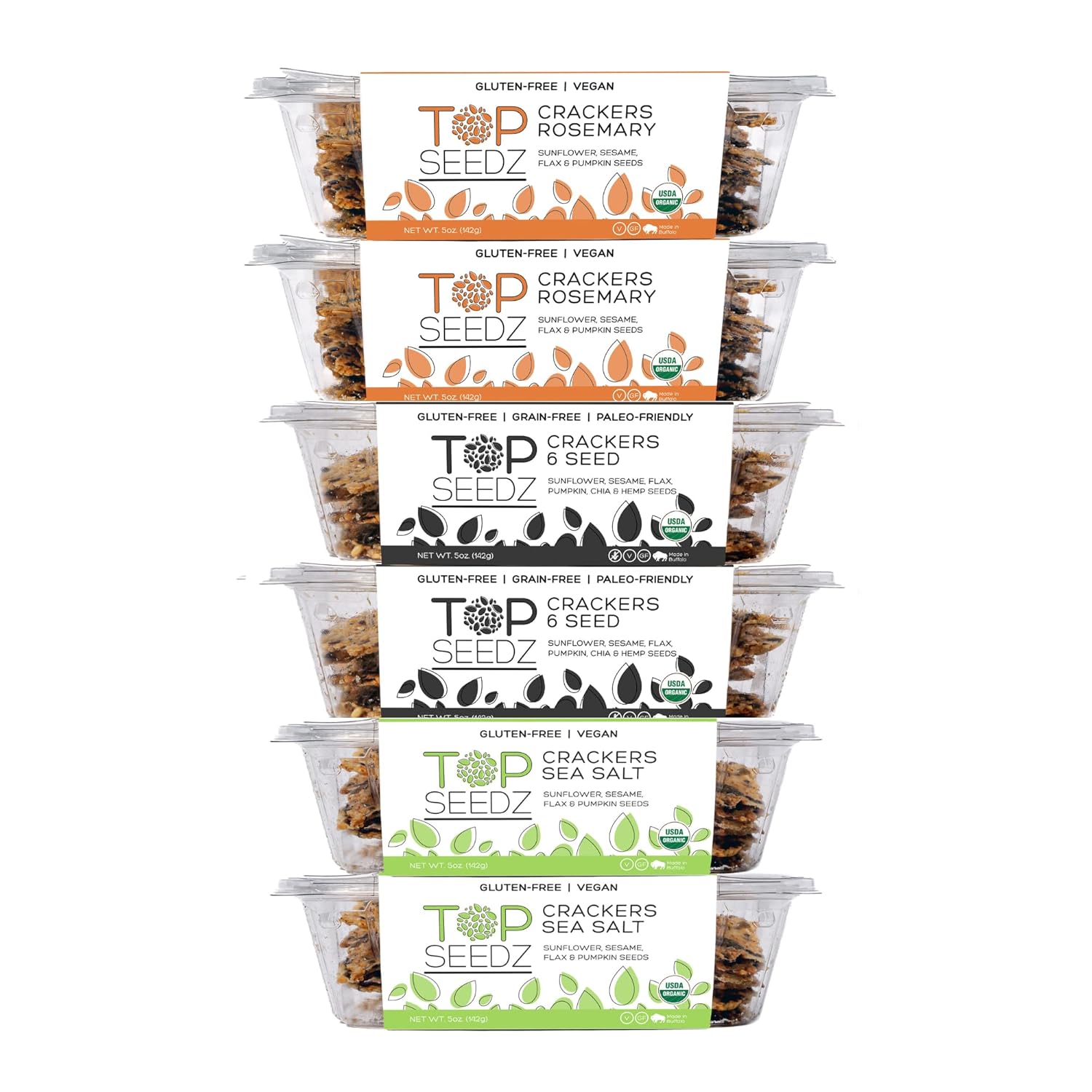 Top Seedz Organic Gluten Free Sea Salt & Rosemary Crackers