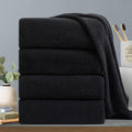 Black Bath Towels Set 35x70 in - Luxury 600 GSM Oversized Bath Sheets