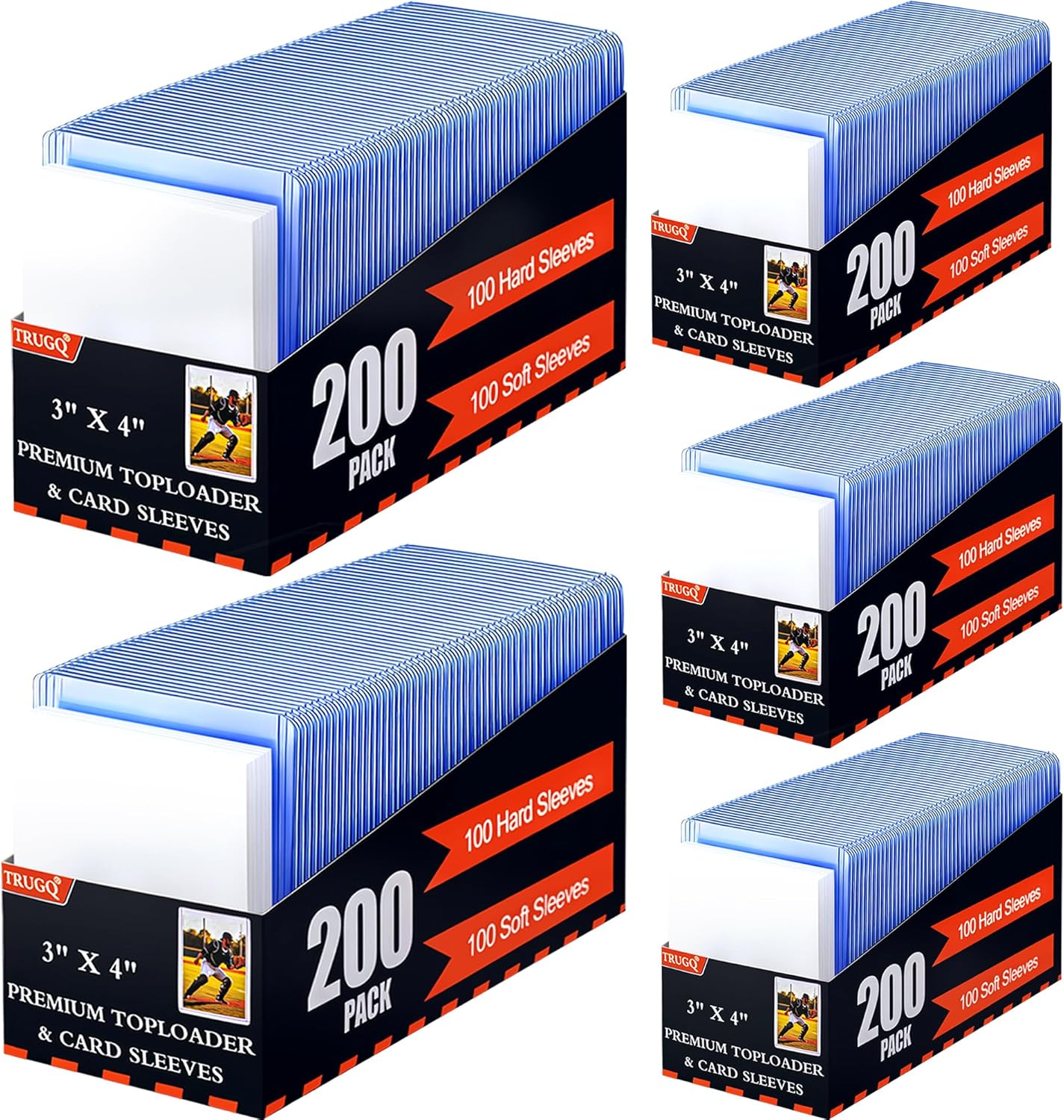 1000 Card Sleeves Toploads for Cards - Premium Protection Set