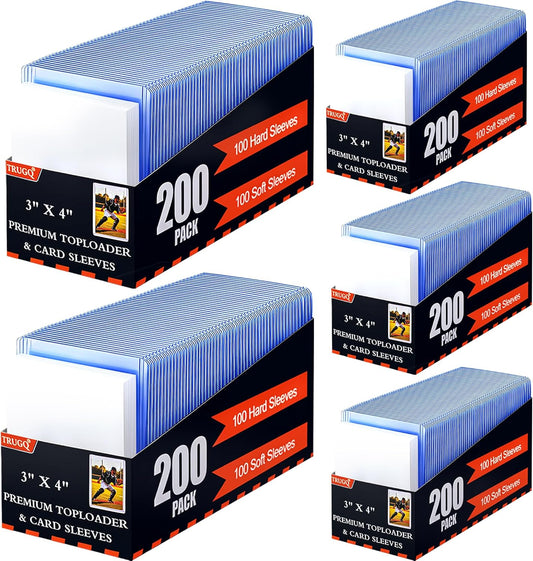 1000 Card Sleeves Toploads for Cards - Premium Protection Set