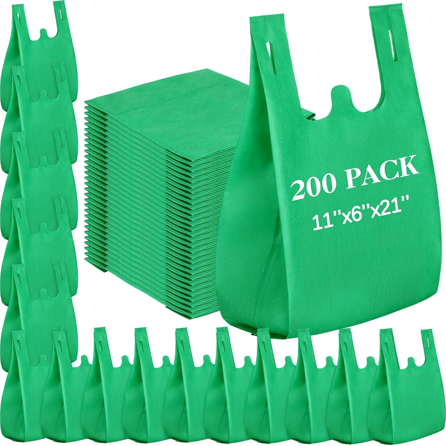 Windyun Large Grocery T-shirt Bags for Reusable Shopping Needs