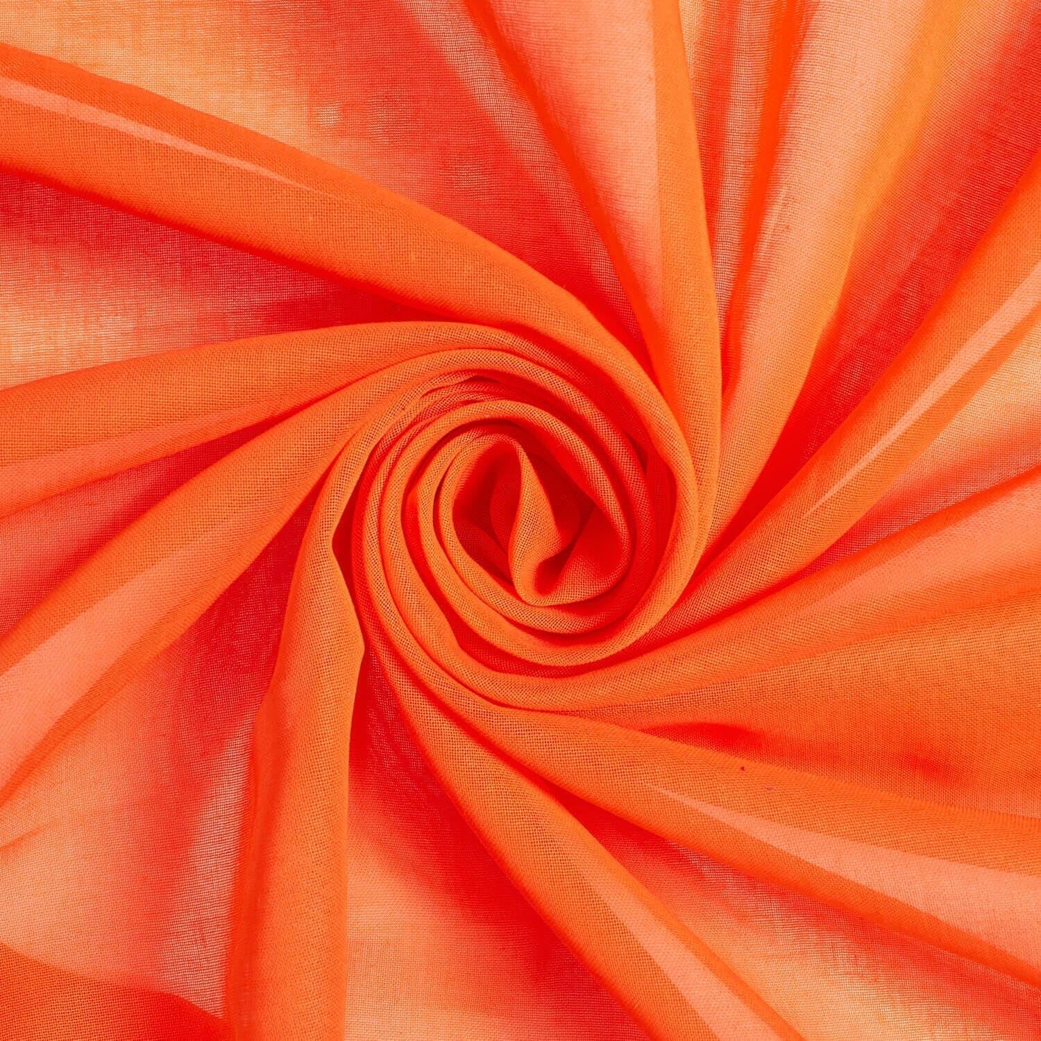 100% Cotton Voile Fabric Solid Pattern 60 in Orange - 10 Yard