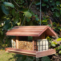 Wooden Bird Feeder for Outdoors with Large Capacity and Suet Cages