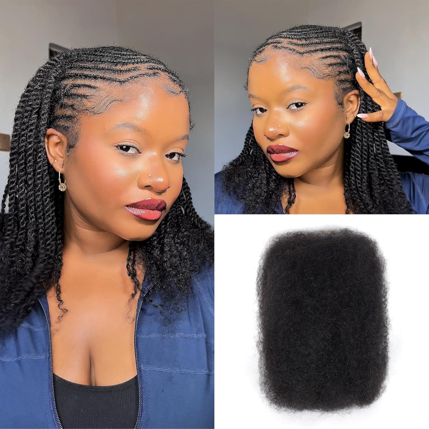 Afro Kinky Bulk Human Hair for Mini Twist and Braiding Styles