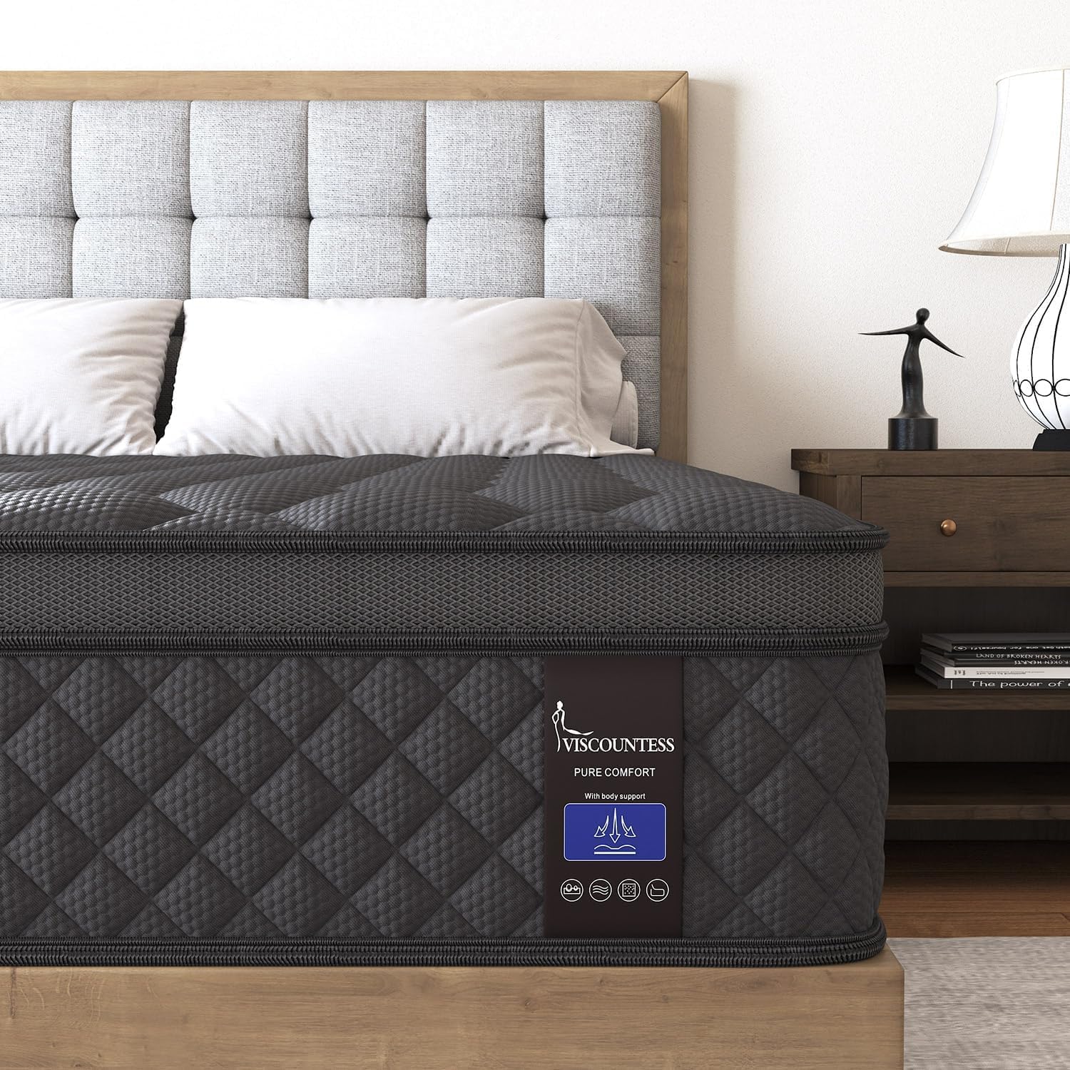 Queen Mattress Hybrid 12 Inch for Back Support and Comfort