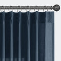 Denim Blue Pinch Pleated Linen Curtains 84 in - Semi Sheer Luxury