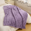 YUSOKI Luxury 3D Bubble Throw Blanket 5lb - Ultra Soft Lilac Purple