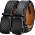BULLIANT Men's Ratchet Belt 2 Pack - Precise Adjustable Leather Fit so