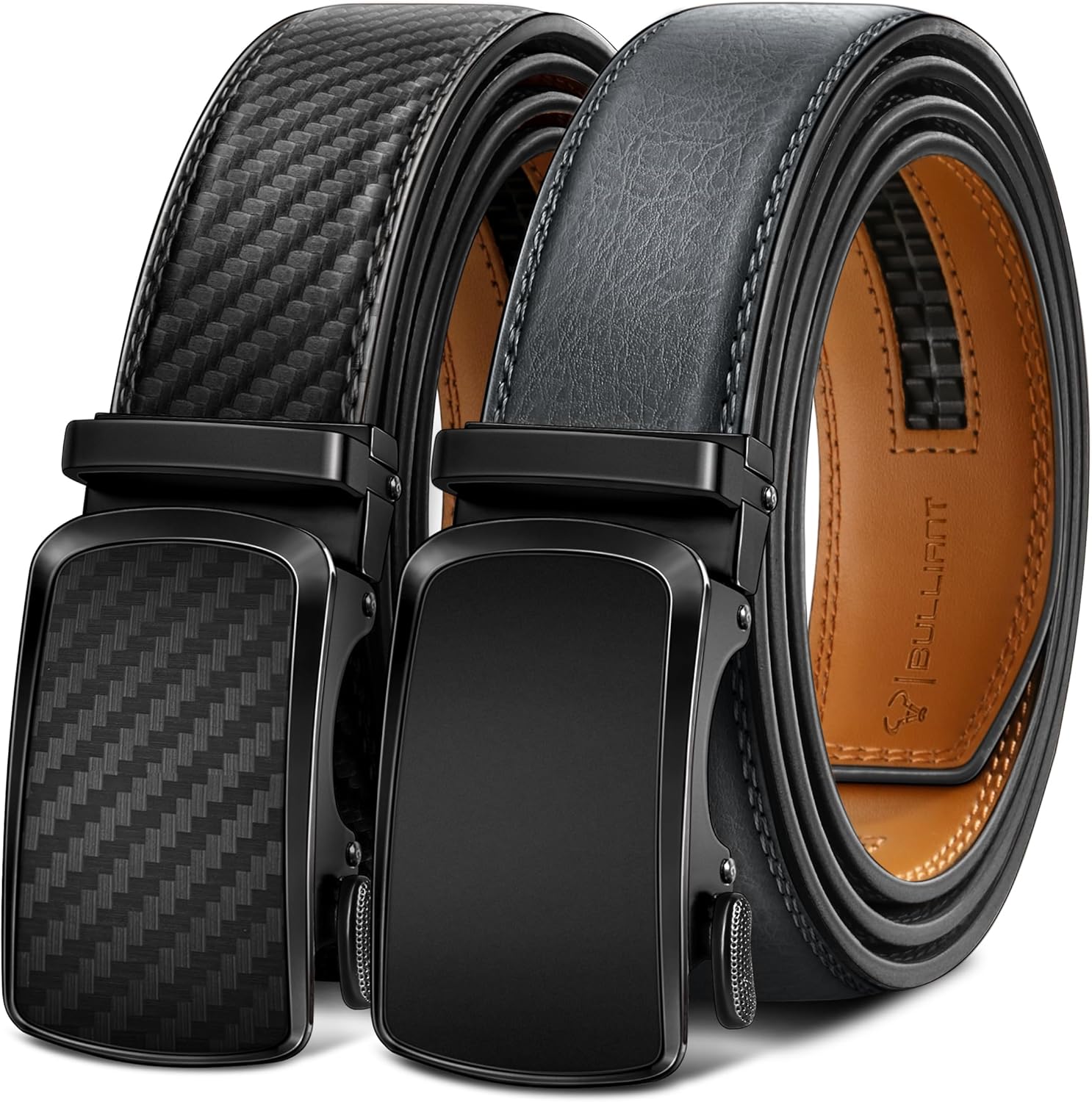 BULLIANT Men's Adjustable Ratchet Belt 2 Pack for Perfect Fit