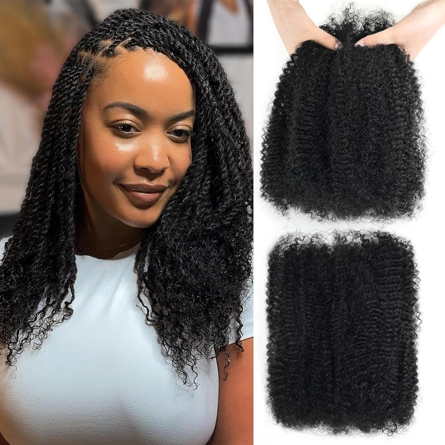 Afro Kinkys Bulk Human Hair for Dreadlock Extensions and Repair