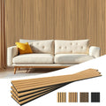 4-Piece Acoustic Wood Wall Panels 3D Fluted Soundproof Slat - Warm