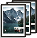 12x16 Picture Frame Set of 3 - Modern Black Frames for Photos
