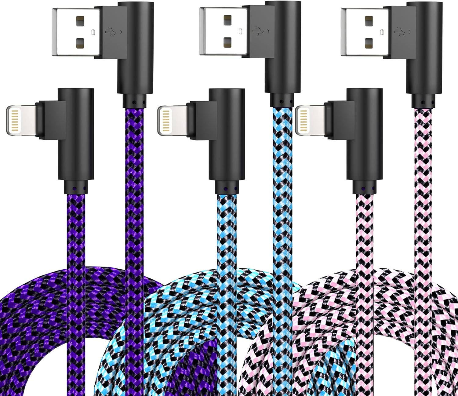 Apple-Certified 10ft Lightning Cable 3-Pack by FOXSEA - Fast Charging Guaranteed!