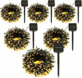 6 Pack Solar String Lights Outdoor 600 LED Extra-Long - Warm Glow