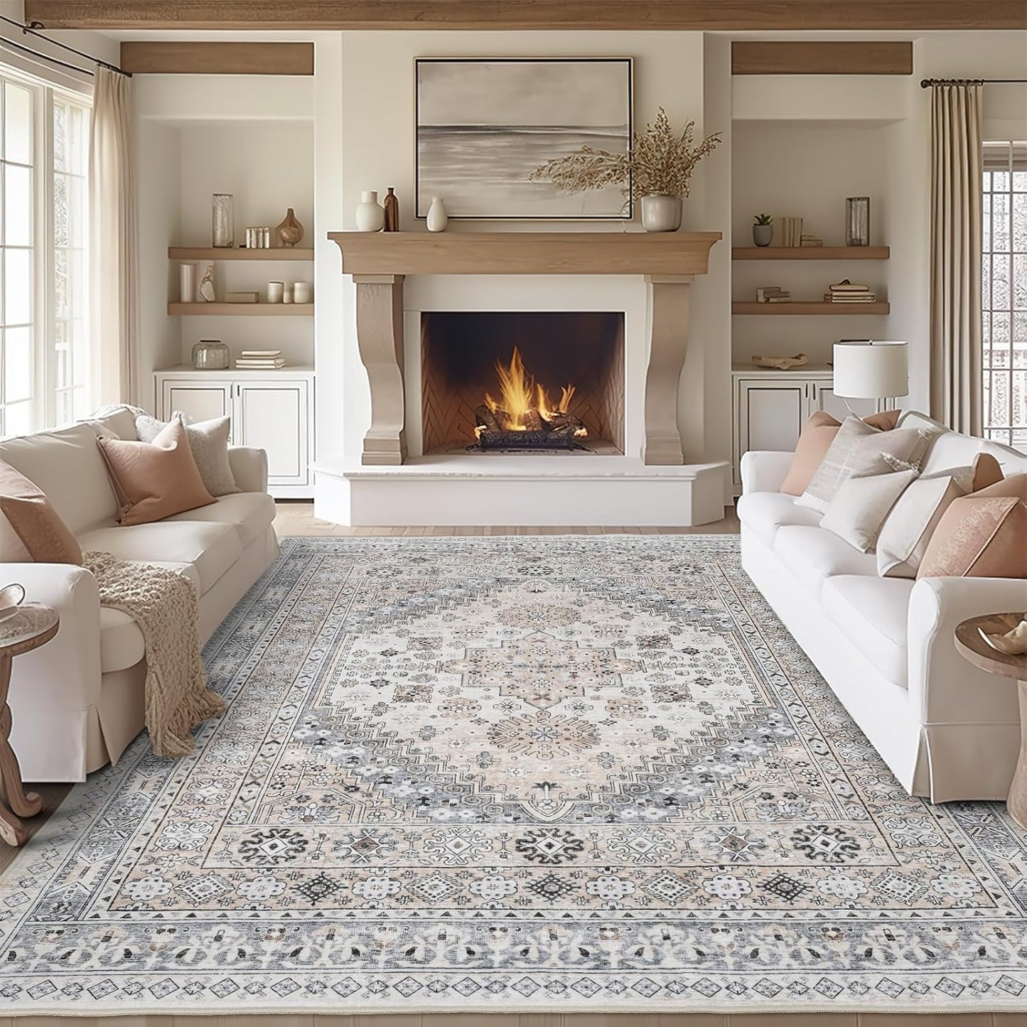 Zesthome 9x12 Area Rugs - Stain Resistant and Washable Design