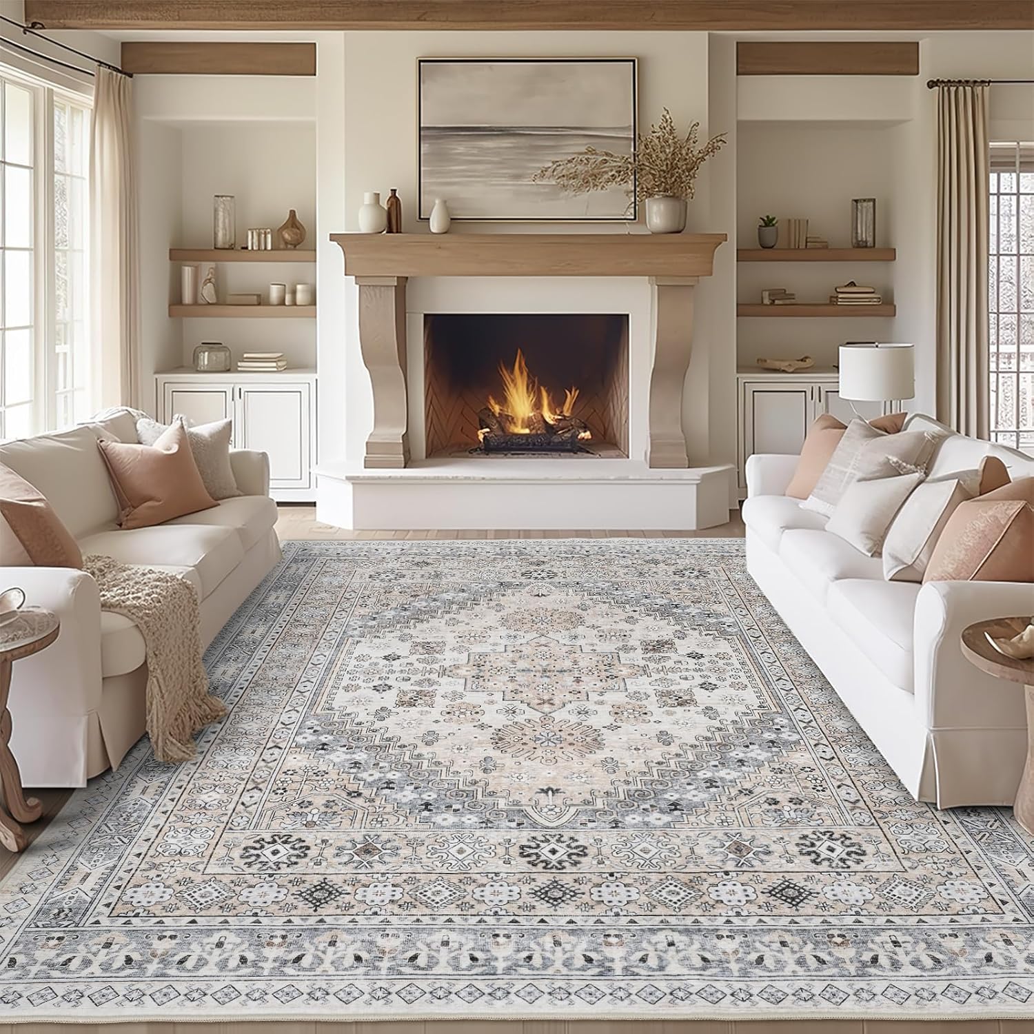 Zesthome 9x12 Area Rugs - Stain Resistant and Washable Design
