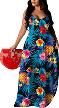 UOUA Hawaiian Dresses Women Plus Size Luau Party Sundress - Flowy is