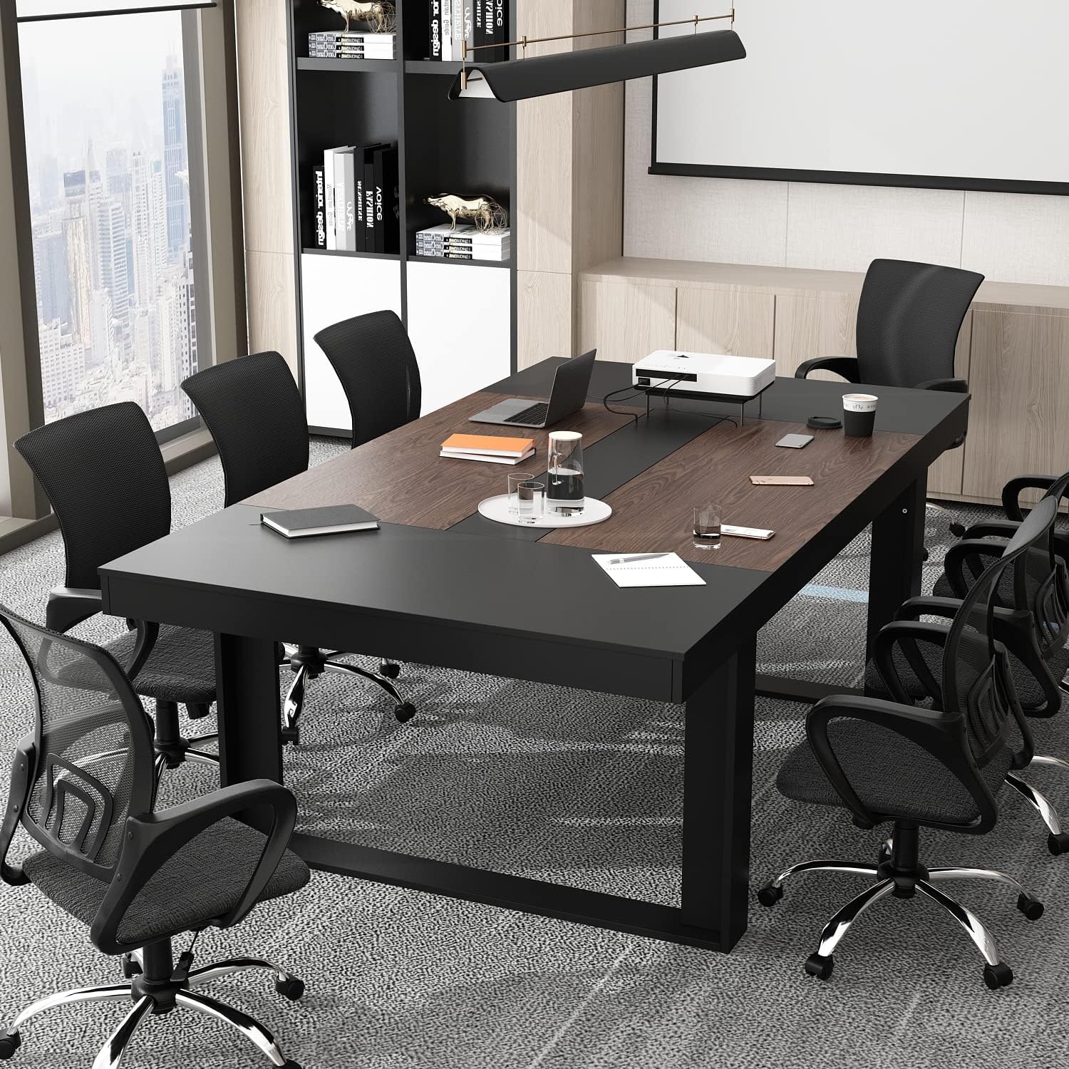 ECACAD 7FT Conference Table for 6-8 People, Modern Design